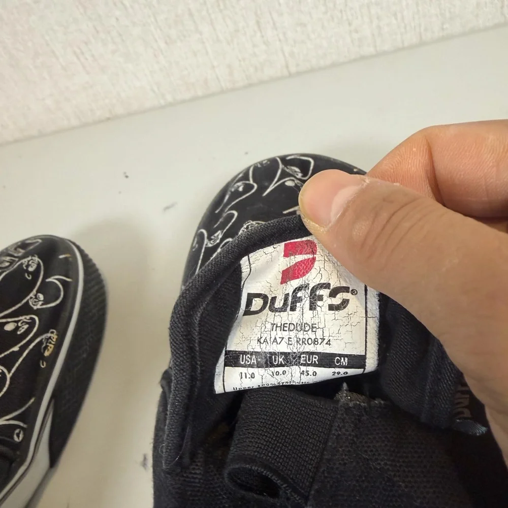 Duffs The dude black canvas slip-on sneakers Size 11‎